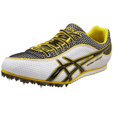 ASICS G003N 0190 MEN'S TURBO GHOST 3 TRACK SPIKES WHITE/BLACK/YELLOW (Best Track Shoes Without Spikes)