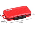 thumbnail image 2 of Étui pour Carte Mémoire, Protecteur de Carte Mémoire Rigide Professionnel Résistant à l'Eau Anti-Choc Compact Boîte de Rangement pour 8 Cartes SD 4 Cartes CF 12 Micro SD/TF (Rouge), 2 of 5