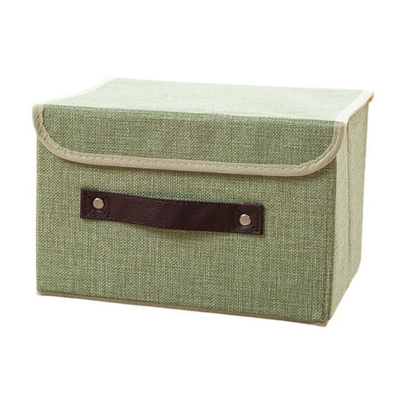 green Foldable Fabric Storage Box With Lid Drawer Organizer For Clothes Small Items Portable Non Woven Fabric Bin Green Option A