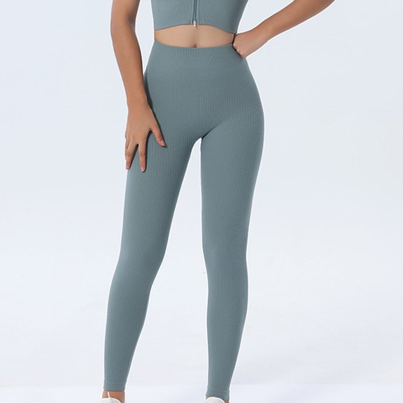 Yoga Pants Women's Quick Drying Breathable Seamless Fitness Yoga Pants Sports Leggings Plus Size Yoga Pants for Women Light Blue M
