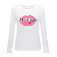 thumbnail image 4 of Women's Long Sleeve T-shirt Ladies Long Sleeve Crewneck Top Big Lips Print Pullover Casual T Shirt, Women's Long sleeve T-shirt, 4 of 4