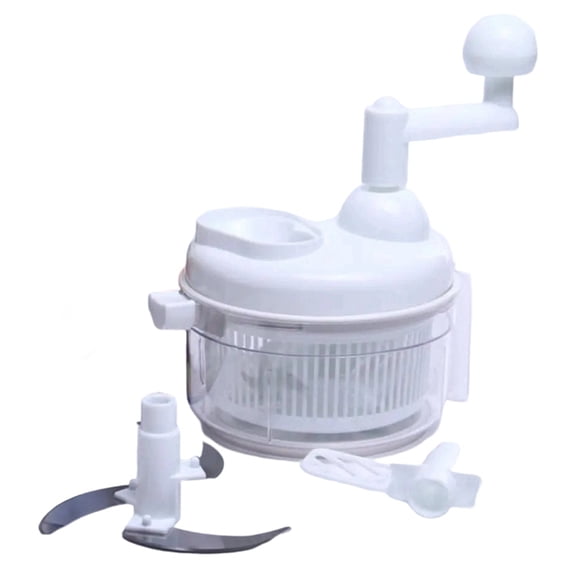 ABS Kitchen Hand-Cranked Multi-Functional Vegetable Cutter - Manual Food Processor for Chopping and Slicing, Compact & Portable