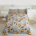 thumbnail image 2 of jejeloiu Spooky Halloween Queen Comforter Set,Trick Or Treat Bedding Sets,Cartoon Pumpkin Lantern Bedding Comforter Set For Teens,Microfiber Bedroom Decor Reversible,3 Pieces, 2 of 8