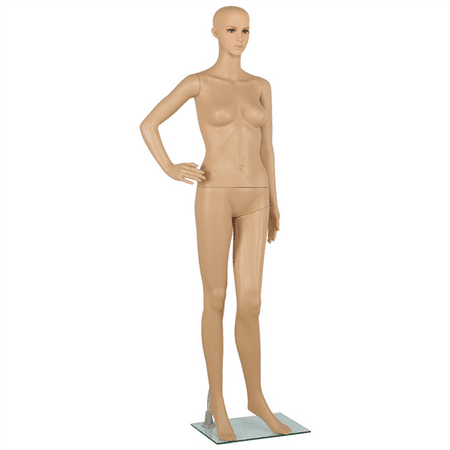 Yaheetech Adjustable Dressmaker Dummy Female Mannequin Display Head Turns Dress Form w/ Base,