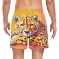 thumbnail image 4 of joogoo Men's Leopard Oil Paint Swim Trunks with Liner Pocket Beach Shorts Large, 4 of 9