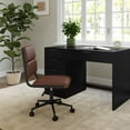 thumbnail image 2 of Martha Stewart Upholstered Office Chair in Saddle Brown/Oil Rubbed Bronze, 2 of 12