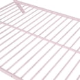thumbnail image 4 of Full Size House Bed Tent Bed for Kids Toddlers and Teens, Montessori Metal Floor Bed with Inclined Legs and Sturdy Slats Support, Playhouse Design Bed, No Box Spring Needed, Pink, 4 of 7