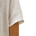 thumbnail image 4 of Women's Linen Casual Knee Length Tunic Dress V Neck Short Sleeve Loose Fit Shift Dress with Pockets Lightweight Breathable Summer Daily Wear Minimalist Comfortable Apparel, 4 of 6