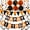 Black Orange, variant on Black Orange Happy Birthday Banner Paper Triangle Flag Bunting Circle Confetti Dots Hanging Garland and Honeycomb Ball Swirl Streamers for Birthday Baby Shower Halloween Party Decoration