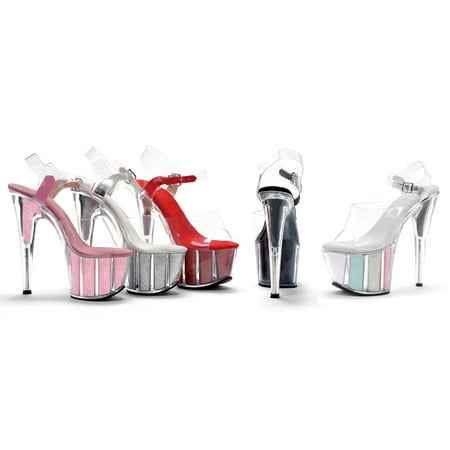 

7 Pointed Stiletto Glitter Platform Sandal