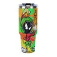 thumbnail image 4 of Looney Tunes Marvin The Martian 40 Oz Tumbler with Handle And Straw, Stainless Steel Double Wall Vacuum Insulated Coffee Cup Travel Mug for Gym, Outdoors, Commute, Work, 4 of 8