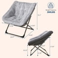 thumbnail image 3 of Comfy Chair for Adults, Foldable Living Room Chairs, Soft Faux Fur Folding Lounge for Bedroom Living Room Dorm Rooms, Flexible Reading Chair for Teens, 3 of 9