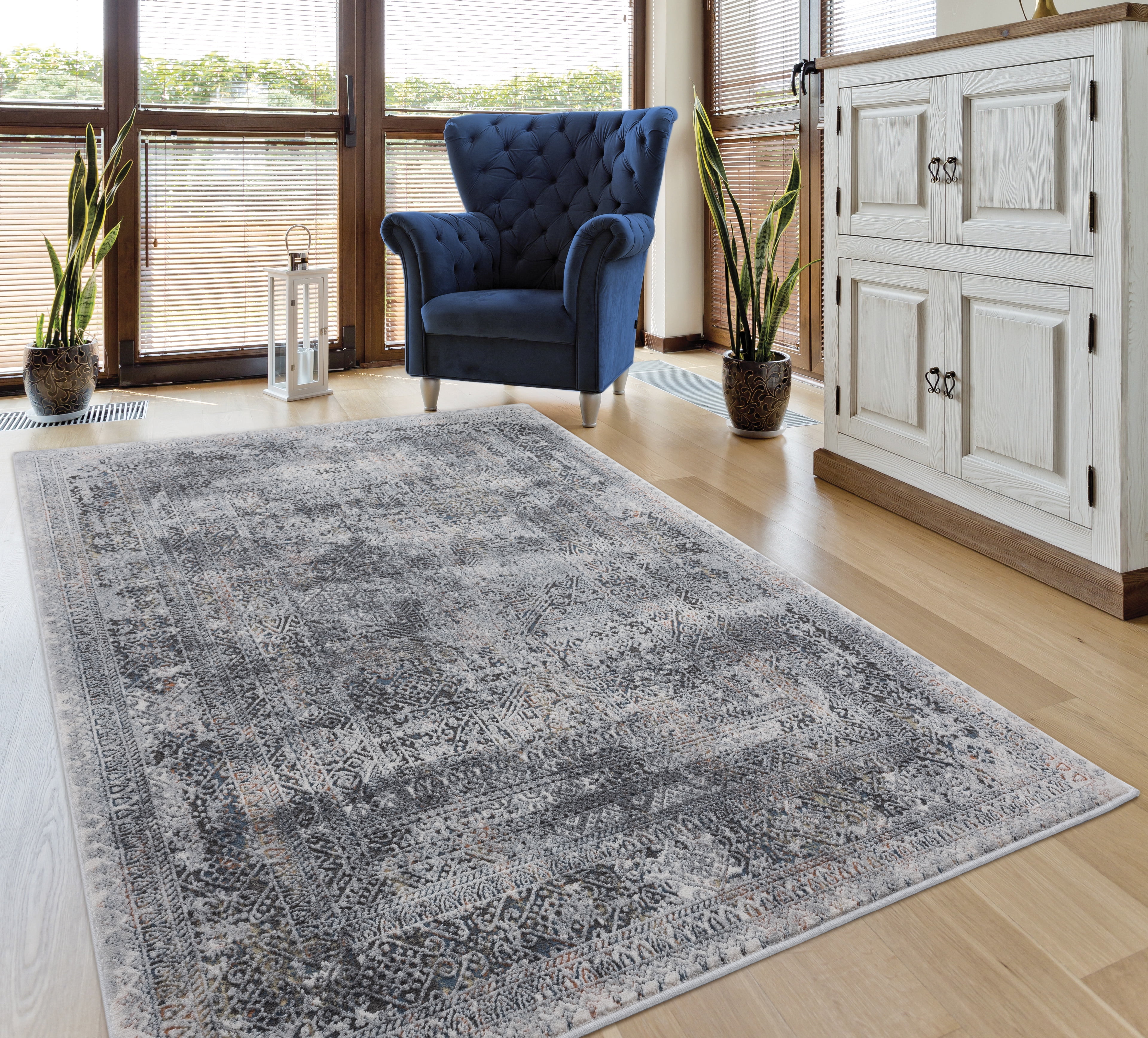 United Weavers Rushmore Kennedy Contemporary Border Area Rug, Multi, 5'3" x 7'2"