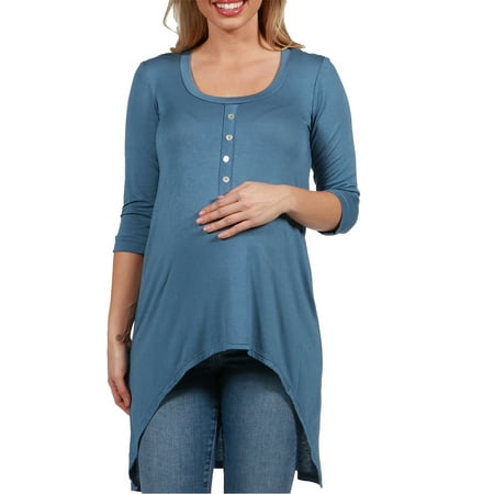 Laila Henley Style Maternity Tunic Top