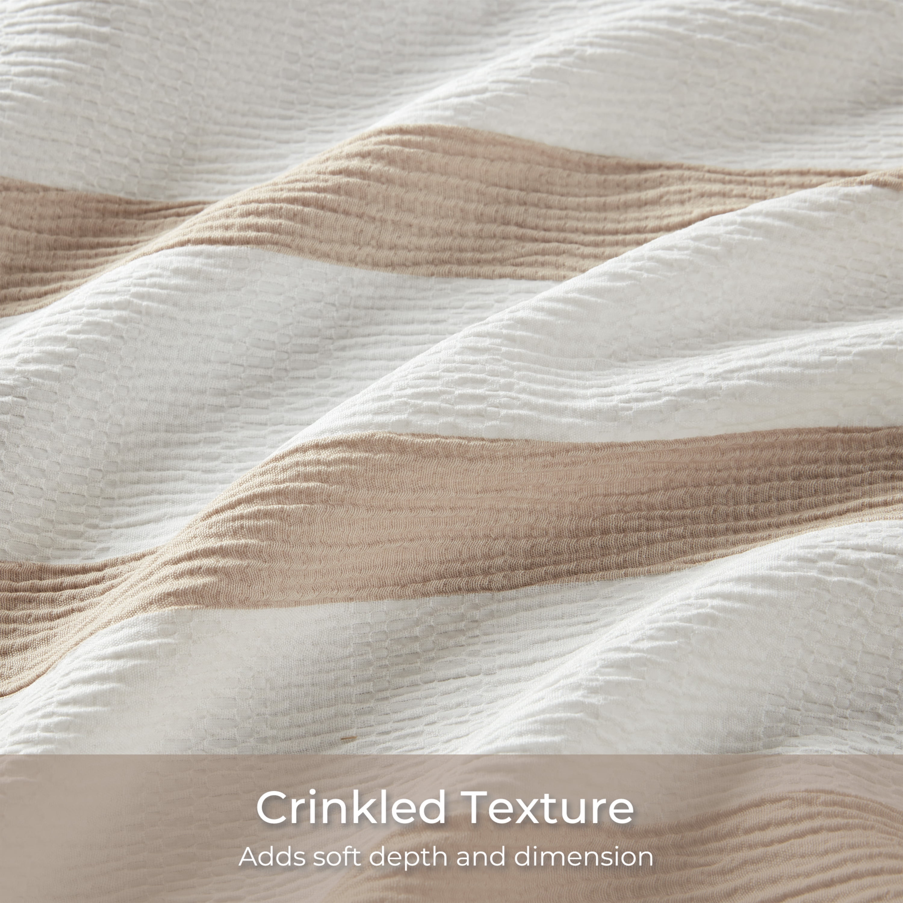 Regency Heights King/Cal King Comforter Set, Striped Texture Bedding Comforter Sets, 3 Pieces Tonal Stripes Woven Comforter with Pillow Sham, Taupe