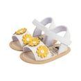 thumbnail image 5 of Lilgiuy Toddler Shoes Baby Girls Cute Fashion Cotton Flowers Non-slip Soft Bottom Sandals Headdress Set for Outdoor Beach Travel, 5 of 5