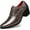 Brown, variant on Men's Patent Leather Chunky Heel Oxford Shoes Pointed Toe Lace-up Fashion High Heels Business Work Wedding Prom Dress Derby Shoes