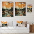 thumbnail image 4 of Designart "Bold Teal Mountain I" Lakes & Rivers Print on Natural Pine Wood, 4 of 5