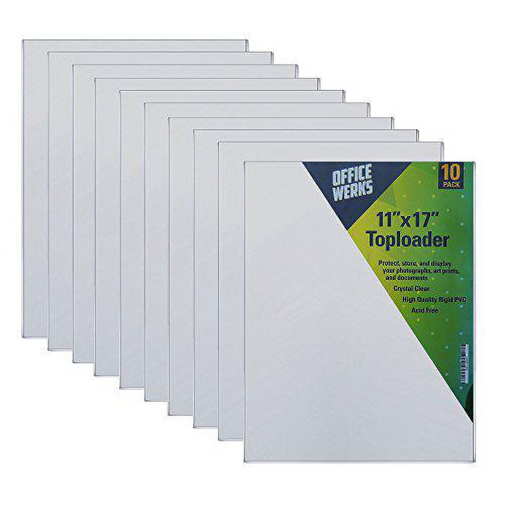 officeWerks Toploader 11X17 Ultra Clear Binder with Assorted Colors, 10 Count, 10 Pack