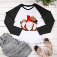 thumbnail image 4 of RKSTN Chandail pour Femmes de Noël à Col Rond, Chandail Imprimé du Père Noël, Manches Longues, Blouse Régulière à Empiècements, 4 of 5