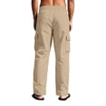 thumbnail image 5 of Nestiefly Men's Cotton Linen Pants, Summer Casual Loose Fit Beach Trousers with Elastic Waist Drawstring & Deep Pockets 2026 Khaki L, 5 of 7