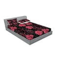 thumbnail image 2 of Ambesonne Floral Fitted Sheet & Pillow Sham Set, Ombre Rose Blooom Art, Full, Charcoal Grey Magenta, 2 of 2