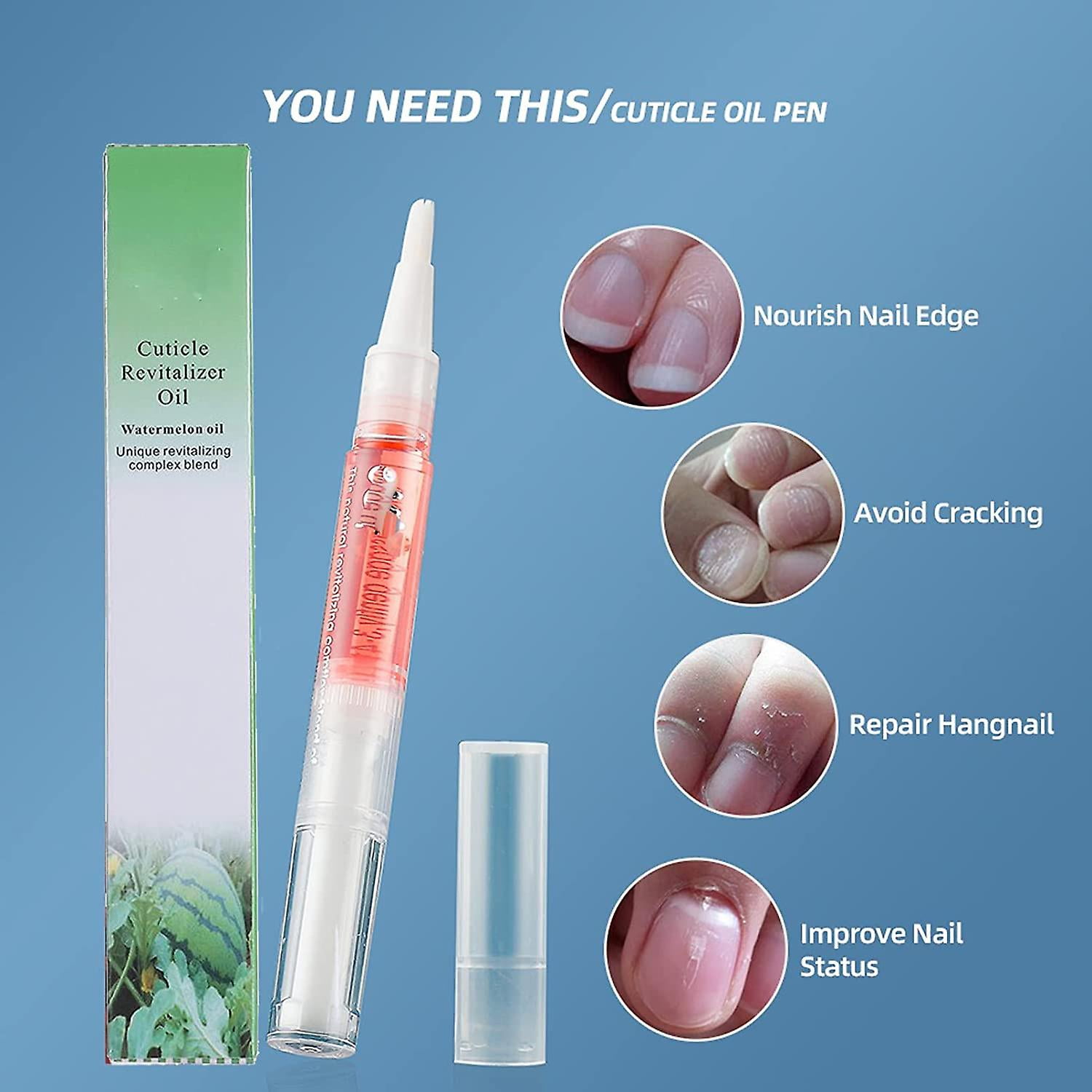 2pcs Cuticle Oil Pen, Cuticle Revitalizer Oil Pen With Natural