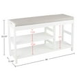 thumbnail image 6 of Lavish Home 3-Tier Shoe Bench with Cushioned Seat for Entryway (White), 6 of 7