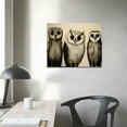 thumbnail image 3 of COMIO Canvas Wall Art Three Owls Gold Framed Canvas Print Artwork Bird Modern Wall Art Paintings for Living Room Kids Room Bedroom Bathroom Modern Home Decor 20x16in, 3 of 4