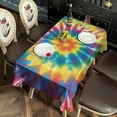 thumbnail image 2 of Colorful Rainbow Tie Dye Spiral Pattern Rectangle Tablecloth 60"x102",Waterproof Polyester Rectangle Table Cloth, Wipeable Spillproof Polyester Tablecloth for Dining, Camping, Indoor and Outdoor, 2 of 6