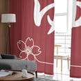 thumbnail image 4 of Japanese Style Sheer Curtains 72 Inches Long 2 Panels Set, Window Sheer Curtains for Living Room/Bedroom, Modern Minimalist Red Light Filtering Rod Pocket Curtain 52'' x 72'' x 2, 4 of 7