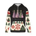thumbnail image 3 of Sudadera con capucha para hombre, informal, con cordón, estampado navideño, deportiva, blusa de poliéster, 3 of 4