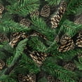 thumbnail image 4 of (2 pack) David Textiles 1-Yard Cotton Pinecones and Needles Precut Fabric, Black, 4 of 5