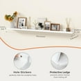 thumbnail image 3 of Floating Shelves Wall Shelves Set of Wood Storage Shelves with Ledge Wall Mounted Floating Shelf for Living Room Kitchen Bedroom Books Photo Frames Decor Walnut, 3 of 8