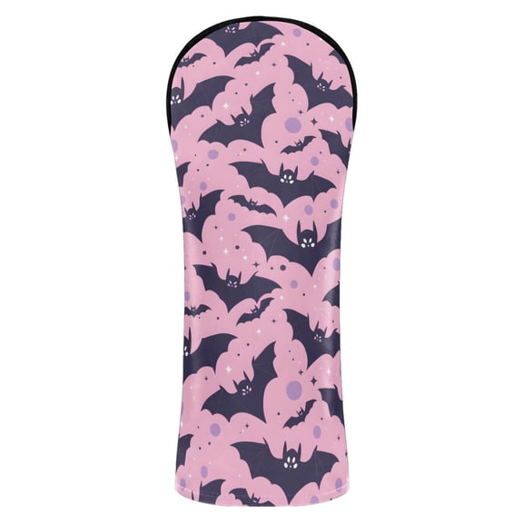 Haosy Cute Bats and Dots Golf Club Covers Driver Hybrid Wood Headcovers PU Leather Double-Layer Lining Replaceable Tags for Men Women