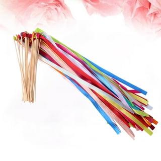Cieovo 50 Pack Ribbon Wands Wedding Streamers with Bells Silk Fairy Stick Wand Party Favors for Party Activities Baby Shower Holiday Celebration