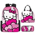 thumbnail image 3 of Mochila escolar de Hello Kitty para niños, bolsa de almuerzo de gato lindo, bolsa de almuerzo aislante, mochila de dibujos animados, estuche de lápices, juego de tres piezas, 3 of 4