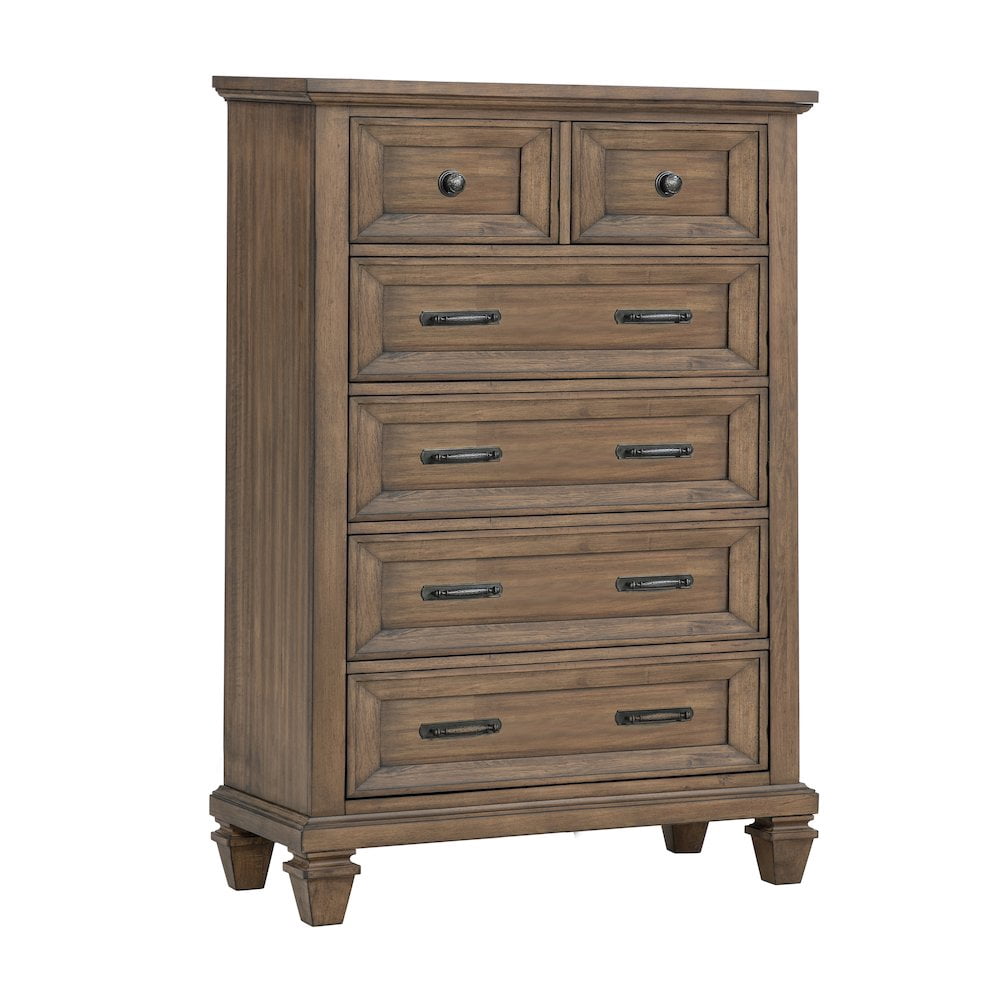 New Classic Furniture Mariana Wood 5-Drawer Chest in Vintage Mocha