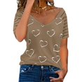 thumbnail image 1 of 2XL Camiseta con estampado de corazón de amor para mujer Camisetas gráficas de manga corta Camisas, 1 of 5