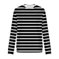 thumbnail image 5 of LNWUY (S-5XL) Big and Tall Men's Fashion Casual Striped Crewneck Long Sleeve Top T-Shirt Basic Pullover Loose tee Shirt Black XXXXXL, 5 of 5