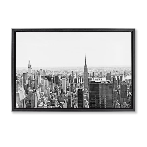 Stupell Industries New York City Scape View Black Framed Floater Canvas Wall Art, design by Kali Wilson