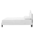 thumbnail image 6 of Platform Bed Frame, Queen Size, White, Velvet, Modern Contemporary, Bedroom Master Guest Suite Room, 6 of 10