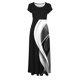 thumbnail image 4 of Puntoco Vestido Largo Estilo Resort Con Estampado Floral Empalmado De Manga Corta Para Mujer Vestido De Cuello Redondo De Manga Corta Negro Xxl,Regalos Para Mujer Joven, 4 of 5