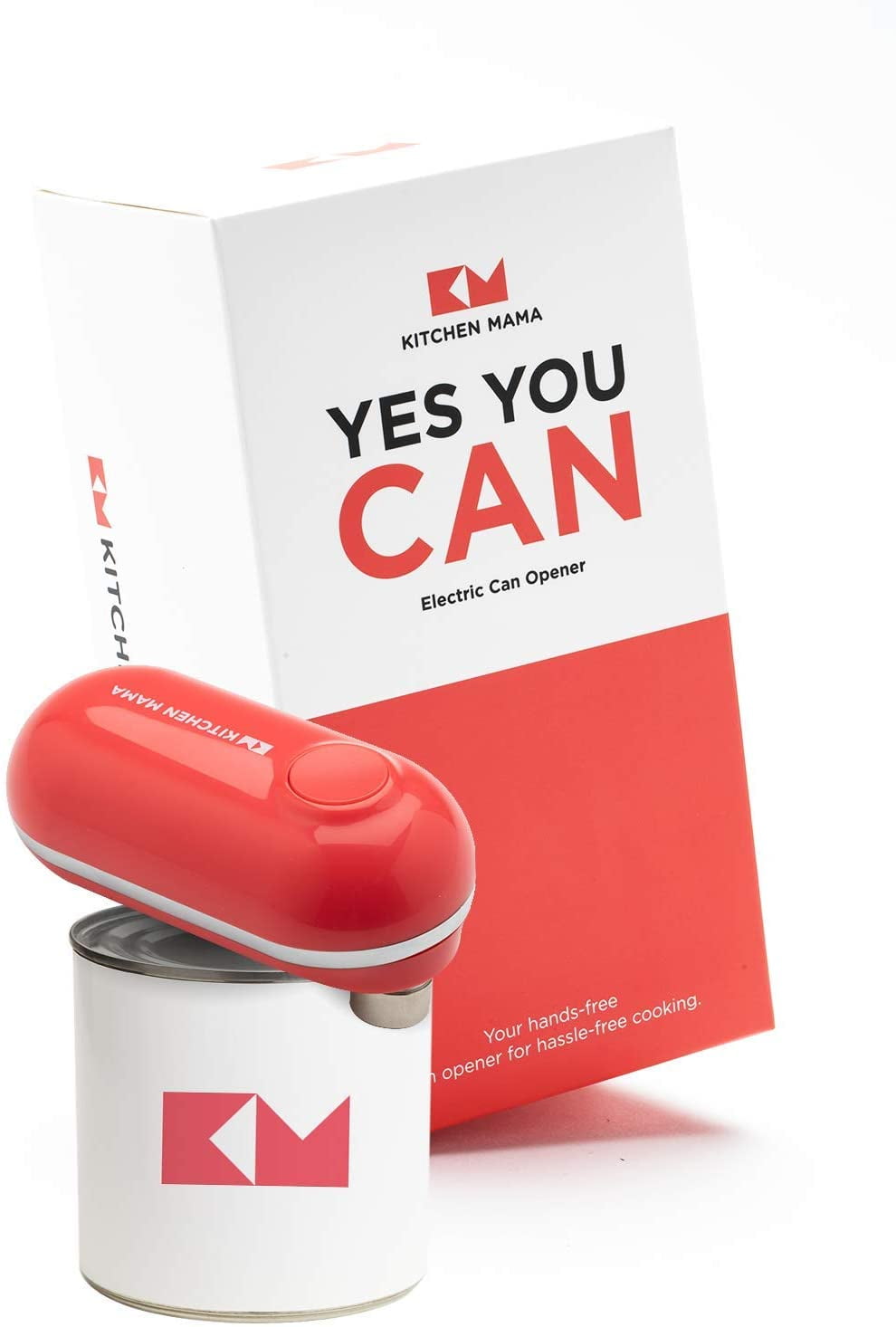 Kitchen Mama Mini Electric Can Opener Open Cans with A Simple Push of Button Smooth Edge