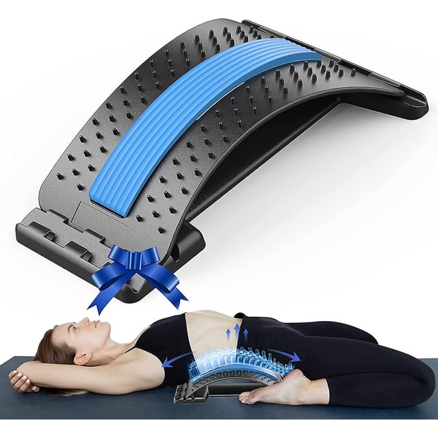 Camilla de espalda para aliviar el dolor lumbar, tabla para hacer crujir la espalda, masajeador de espalda de varios niveles, dispositivo de estiramiento lumbar, espinal y de espalda para descomprimir
