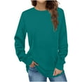 thumbnail image 1 of LSLJS Longues Chandail à Col Rond à Manches pour Femmes, T-Shirts Décontractés Blouses Chandails en Molleton Hauts à Enfiler, 1 of 6