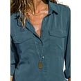 thumbnail image 3 of DYMADE Women Versatile OL Shirt Long Sleeve Button Down Solid Blouse, 3 of 4