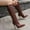 Wine, variant on EGNMCR Knee High Boots Oversized Women's Fall/Winter Pointed Wood Grain Fine Heels Super High Heel Back Zipper Knee Long Boots Knight Boots