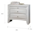 thumbnail image 3 of ACME Ireland Table de Nuit en Bois à 2 Tiroirs, Blanc, 3 of 4