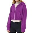 thumbnail image 4 of Trupants Toddler 4-5T Purple Cropped Zip Up Hoodie - 100% Polyester, Soft & Easy-Care, Kangaroo Pockets, Ribbed Cuffs for Casual/School Wear, 4 of 7